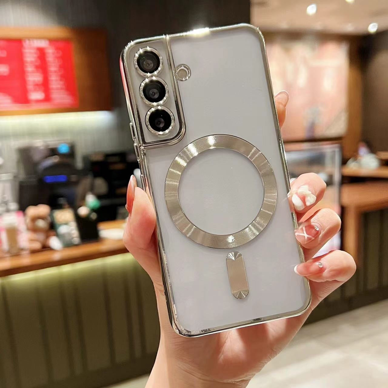 For-Samsung-Galaxy-S24-5G-MagSafe-Electroplating-TPU-Phone-Case(Silver)