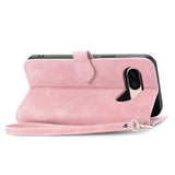 For-Google-Pixel-8a-Embossed-Flower-Zipper-Leather-Phone-Case(Pink)