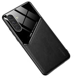 For-Samsung-Galaxy-S24-5G-All-inclusive-Leather-Organic-Glass-Phone-Case-with-Metal-Iron-Sheet(Black)