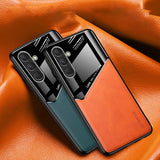 For-Samsung-Galaxy-S24-5G-All-inclusive-Leather-Organic-Glass-Phone-Case-with-Metal-Iron-Sheet(Black)