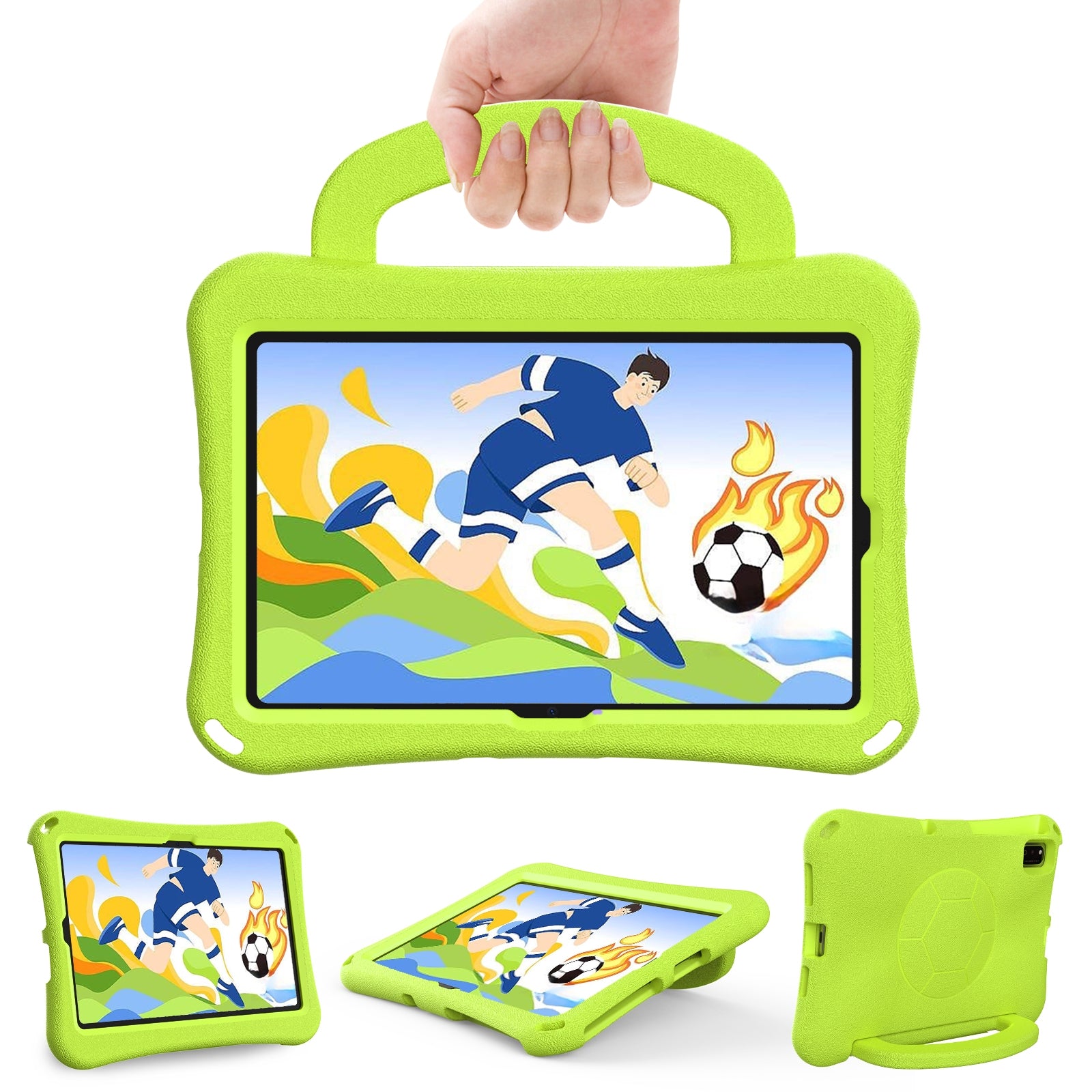 For-Samsung-Galaxy-Tab-S6-Lite-10.4-2020-Handle-Football-Shaped-EVA-Shockproof-Tablet-Case(Grass-Green)