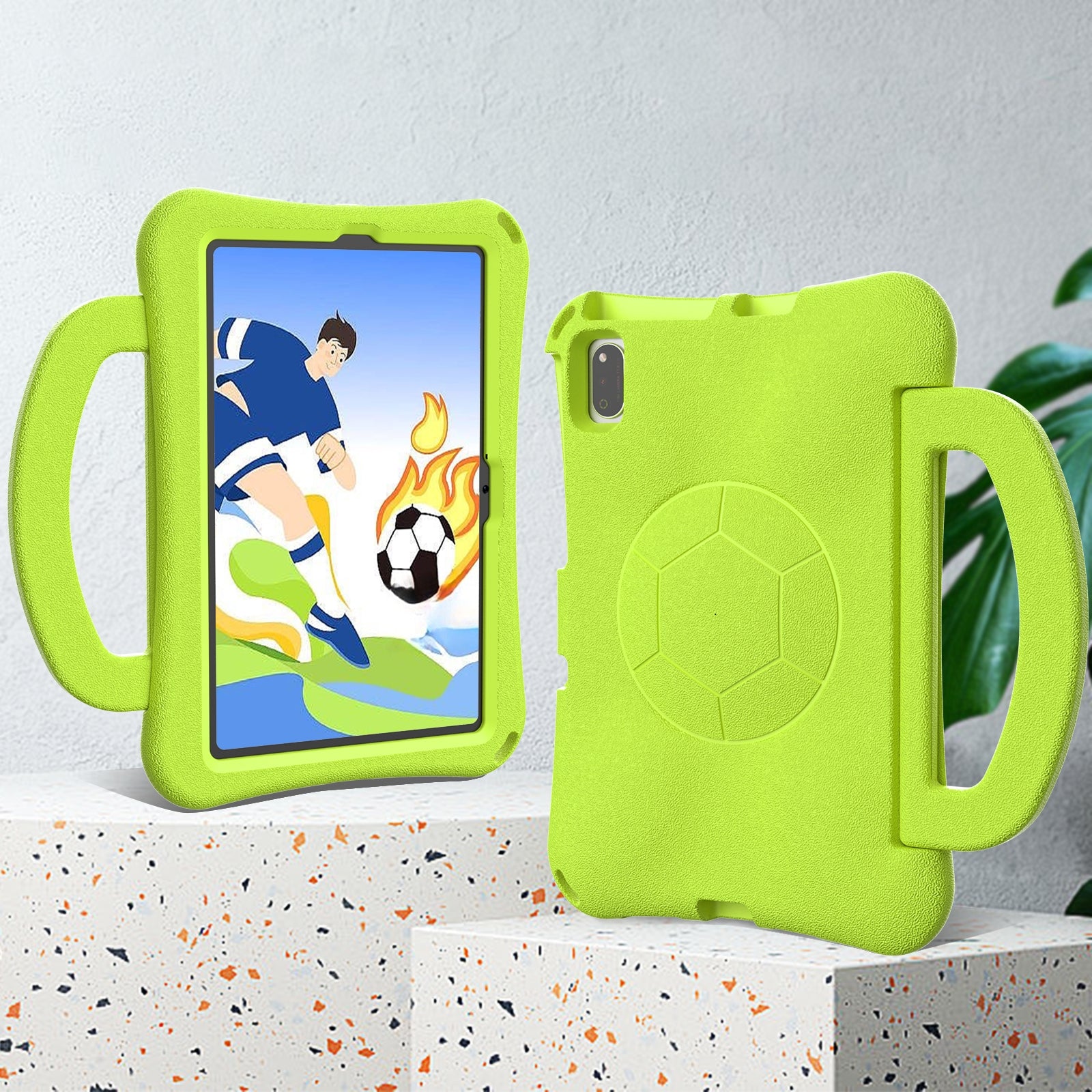For-Samsung-Galaxy-Tab-S6-Lite-10.4-2020-Handle-Football-Shaped-EVA-Shockproof-Tablet-Case(Grass-Green)