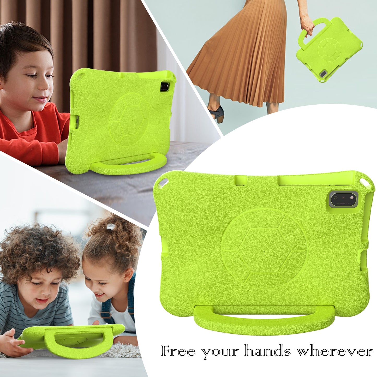 For-Samsung-Galaxy-Tab-S6-Lite-10.4-2020-Handle-Football-Shaped-EVA-Shockproof-Tablet-Case(Grass-Green)