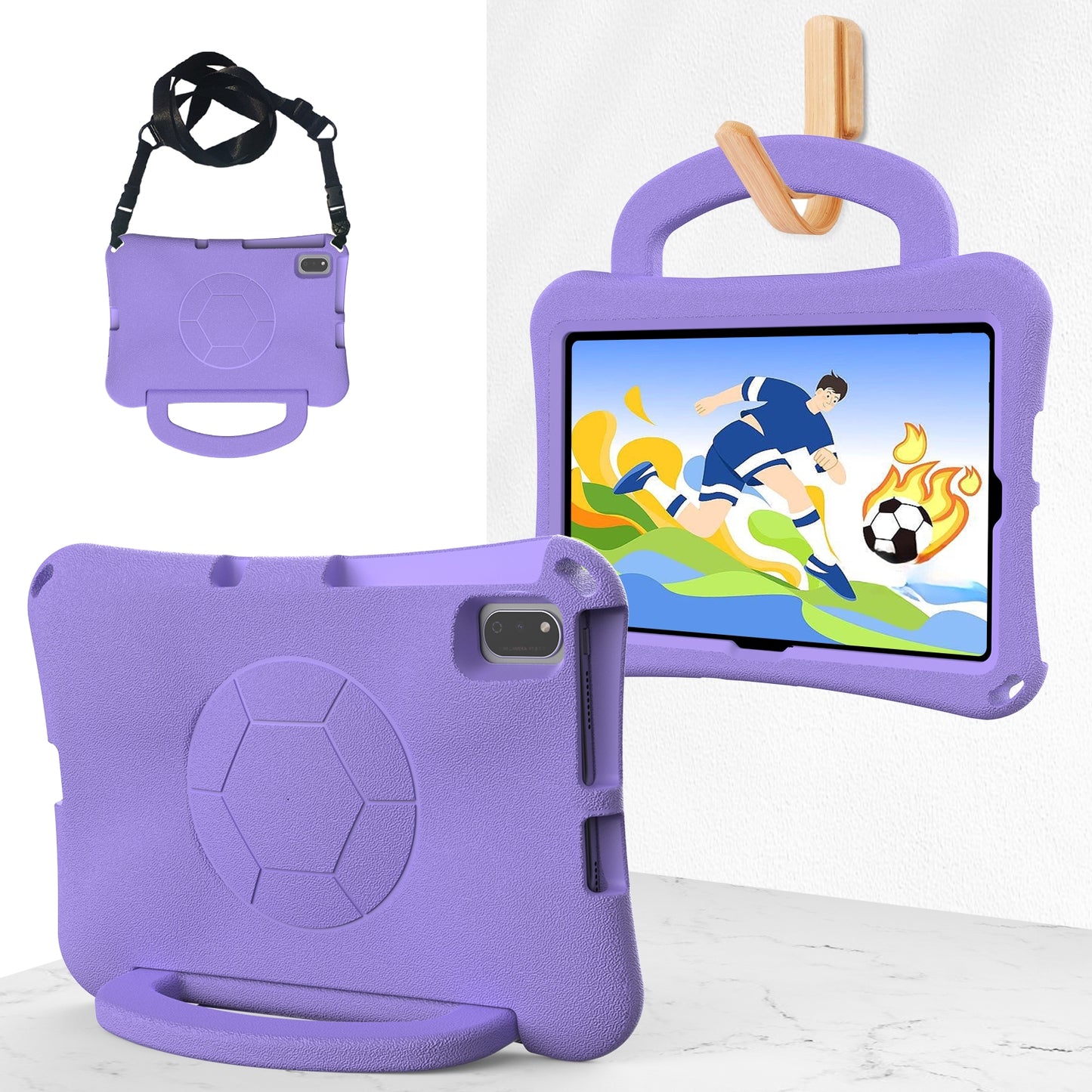 For-Samsung-Galaxy-Tab-S6-Lite-10.4-2020-Handle-Football-Shaped-EVA-Shockproof-Tablet-Case(Light-Purple)