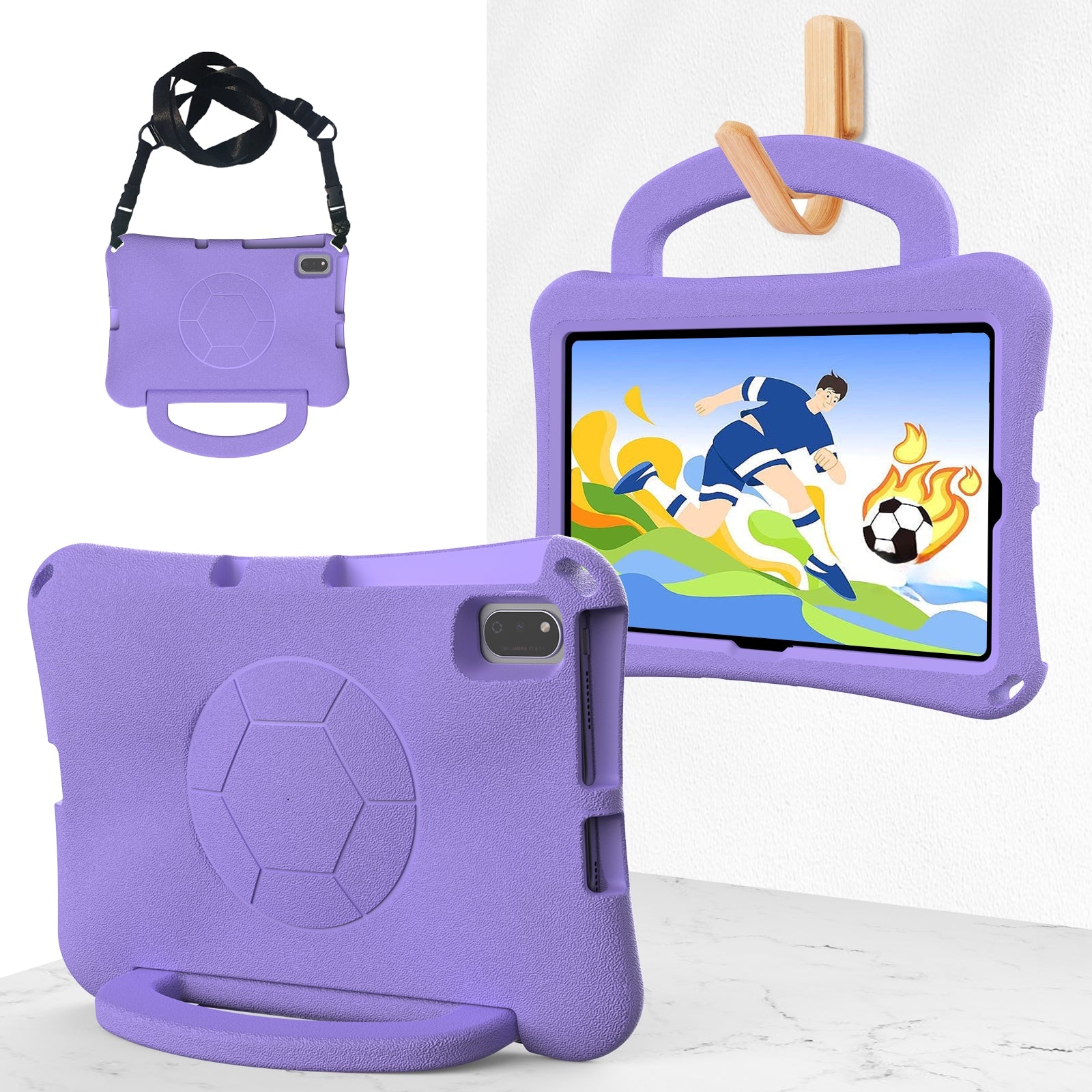 For-Samsung-Galaxy-Tab-S6-Lite-10.4-2020-Handle-Football-Shaped-EVA-Shockproof-Tablet-Case(Light-Purple)