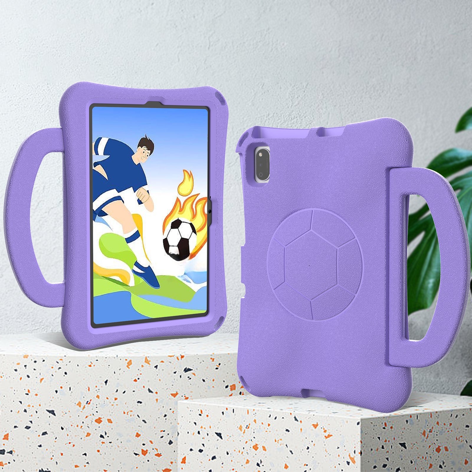 For-Samsung-Galaxy-Tab-S6-Lite-10.4-2020-Handle-Football-Shaped-EVA-Shockproof-Tablet-Case(Light-Purple)