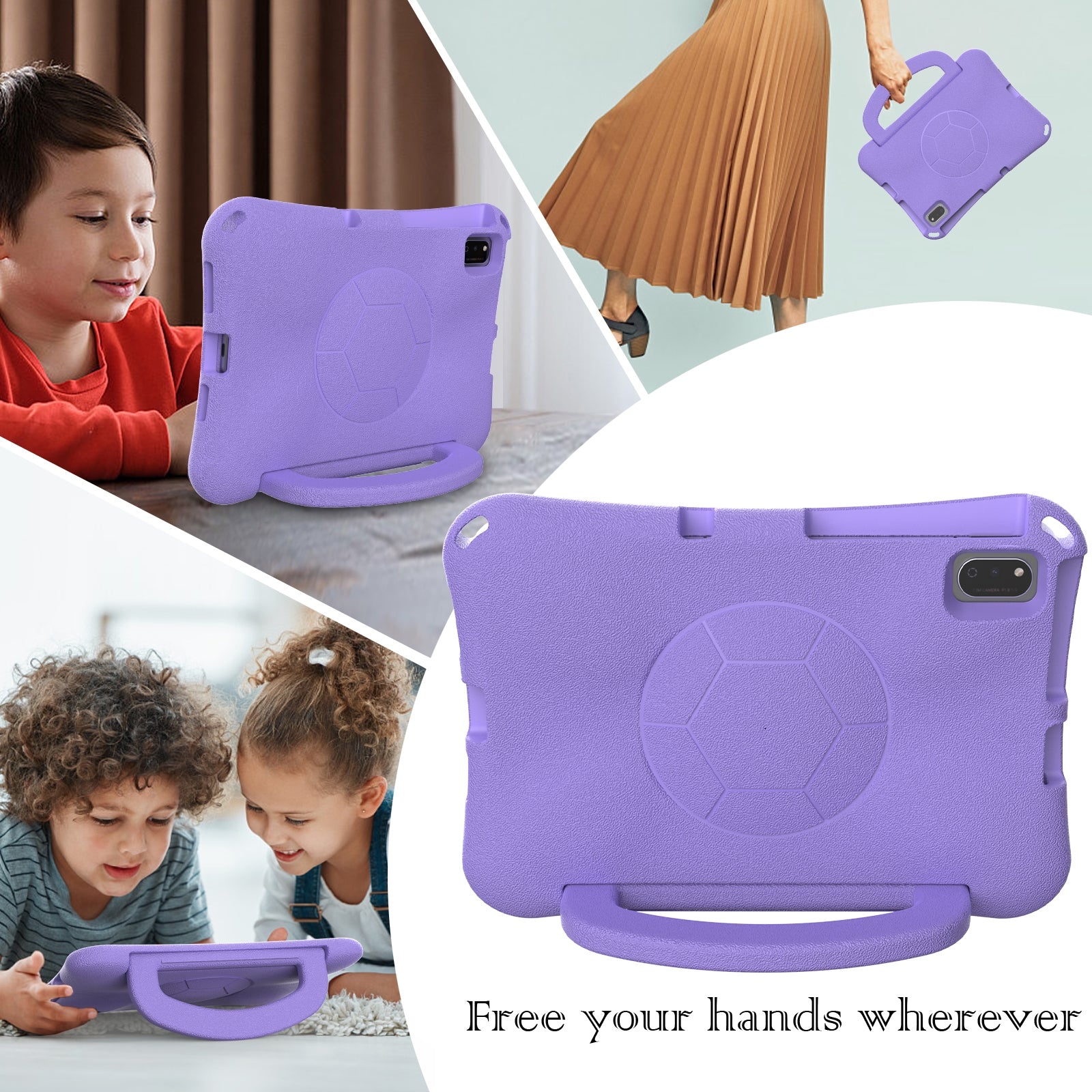 For-Samsung-Galaxy-Tab-S6-Lite-10.4-2020-Handle-Football-Shaped-EVA-Shockproof-Tablet-Case(Light-Purple)