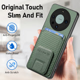 Phone-Case-for-Honor-Magic4-Pro-Carbon-Fiber-with-Card-Holder,-Green