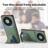 Phone-Case-for-Honor-Magic4-Pro-Carbon-Fiber-with-Card-Holder,-Green