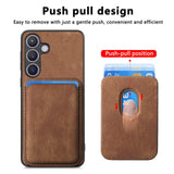For-Samsung-Galaxy-S24-5G-Retro-Leather-Card-Bag-Magnetic-Phone-Case(Brown)