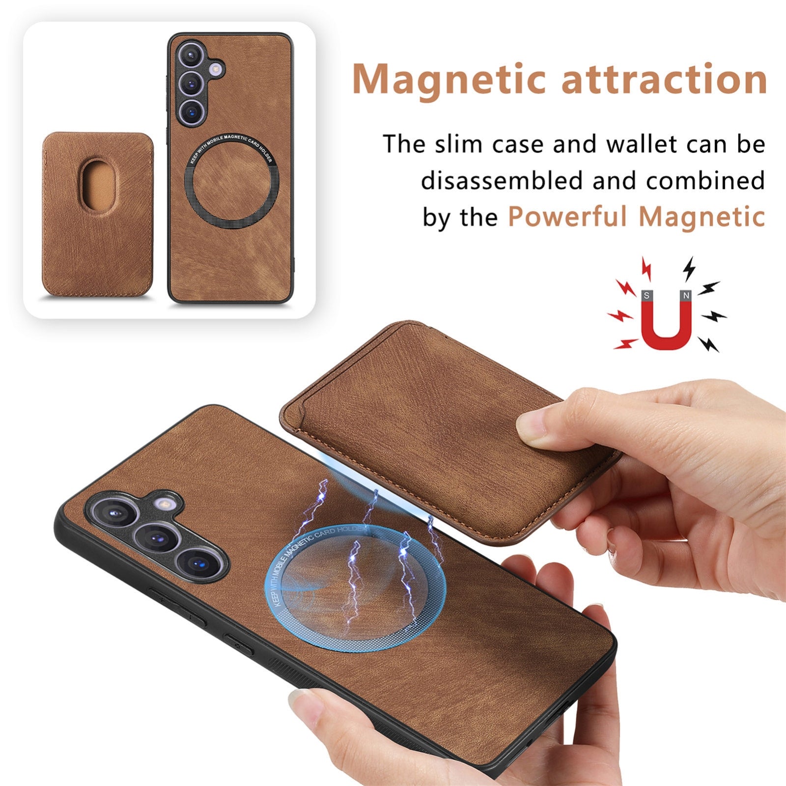 For-Samsung-Galaxy-S24-5G-Retro-Leather-Card-Bag-Magnetic-Phone-Case(Brown)