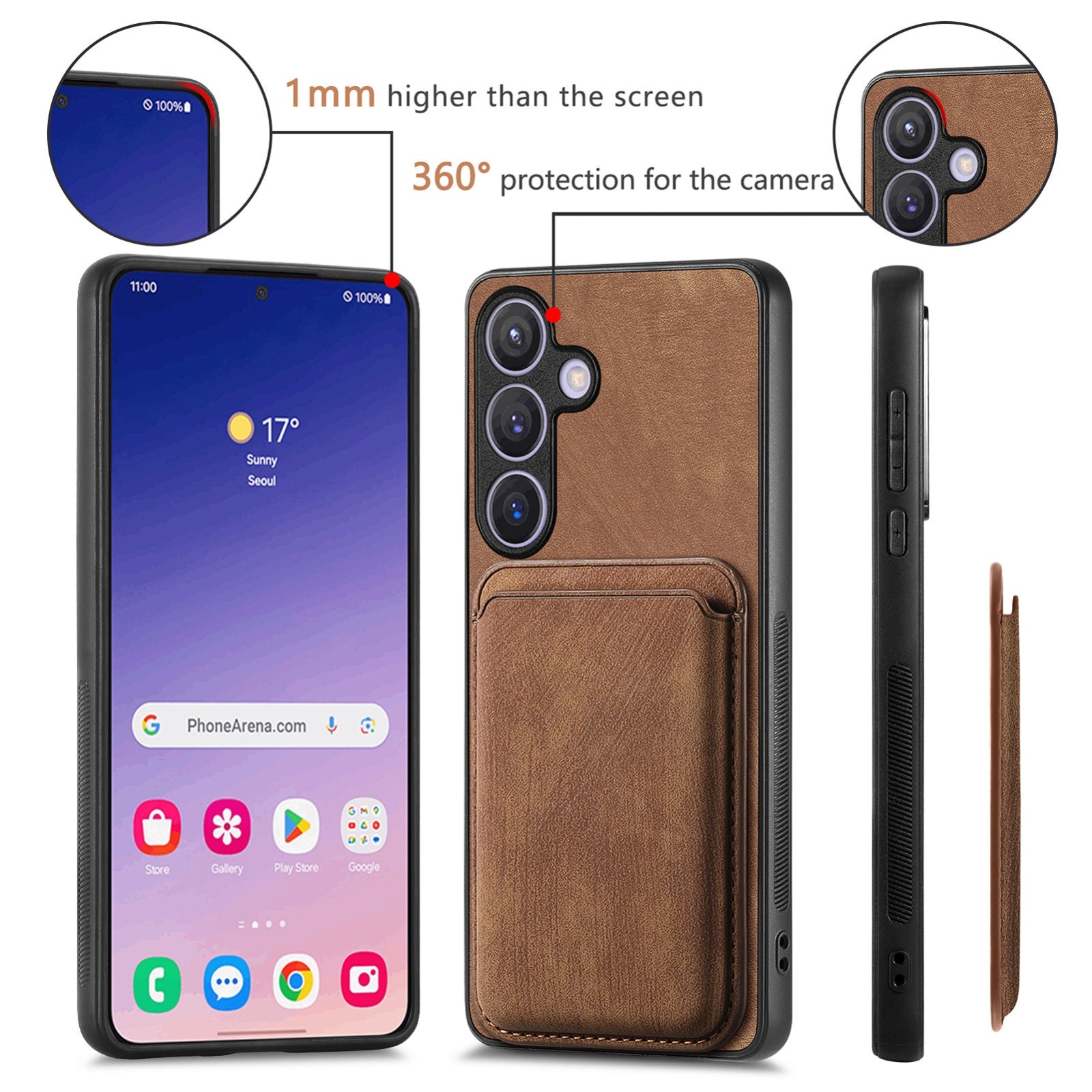 For-Samsung-Galaxy-S24-5G-Retro-Leather-Card-Bag-Magnetic-Phone-Case(Brown)