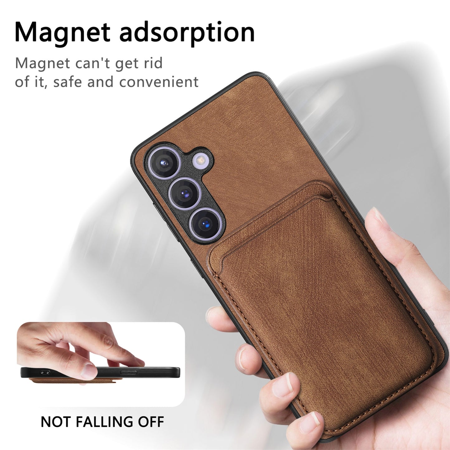 For-Samsung-Galaxy-S24-5G-Retro-Leather-Card-Bag-Magnetic-Phone-Case(Brown)