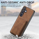 For-Samsung-Galaxy-S24-5G-Retro-Leather-Card-Bag-Magnetic-Phone-Case(Brown)