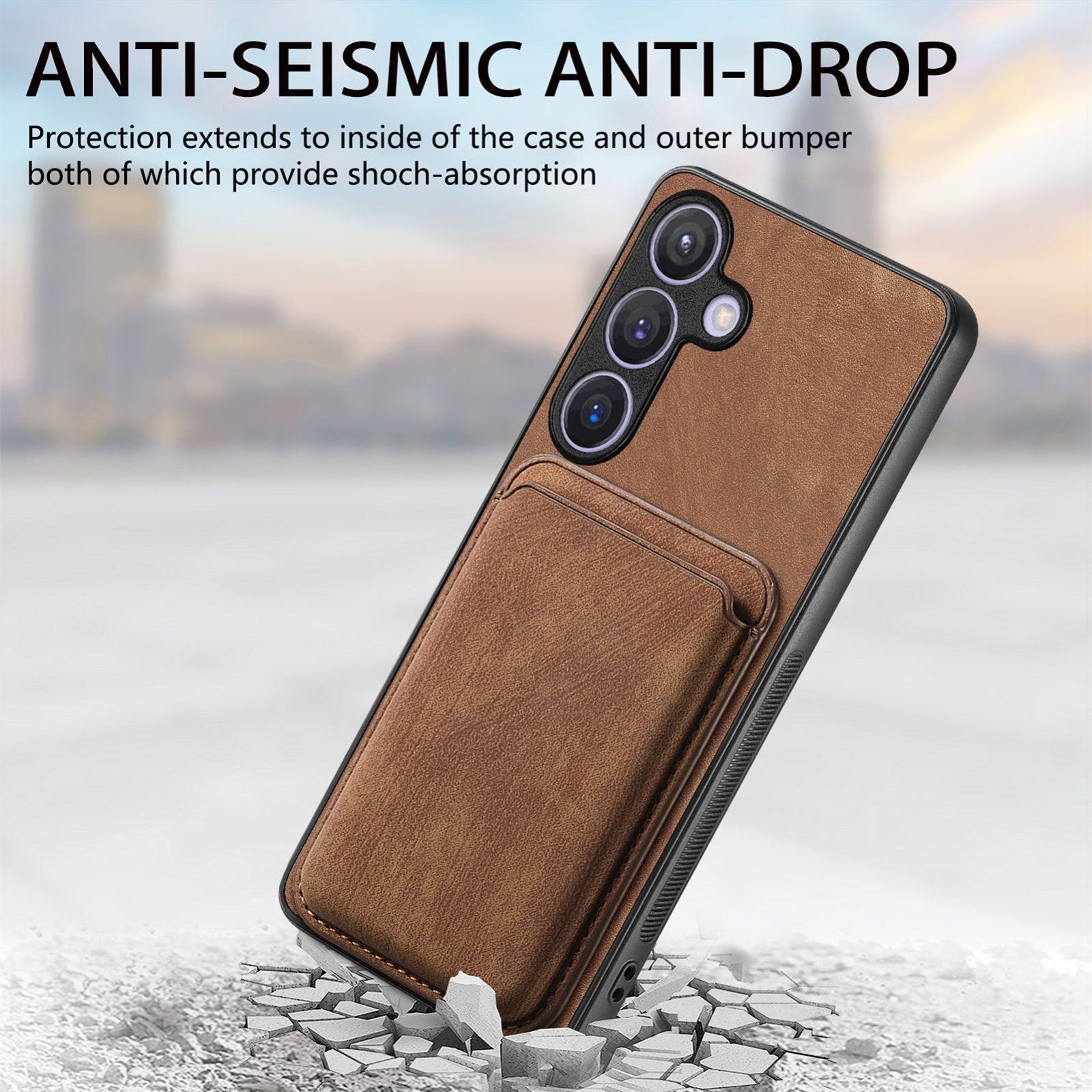 For-Samsung-Galaxy-S24-5G-Retro-Leather-Card-Bag-Magnetic-Phone-Case(Brown)