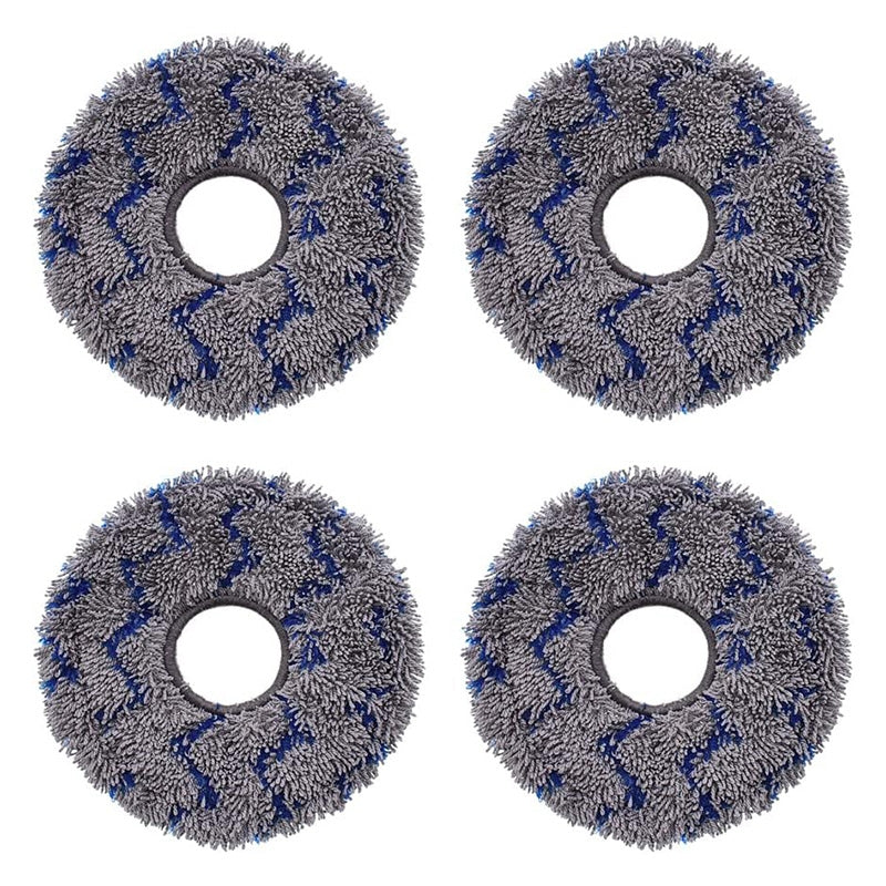 JUNSUNMAY 4pcs Washable Mop Pads Replacement for ECOVACS DEEBOT X1 Turbo / X2 Omni / T20 Pro(Blue+Grey)