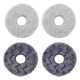 JUNSUNMAY 4pcs Washable Mop Pads Replacement for ECOVACS DEEBOT X1 Turbo / X2 Omni / T20 Pro(Grey+Blue Grey)