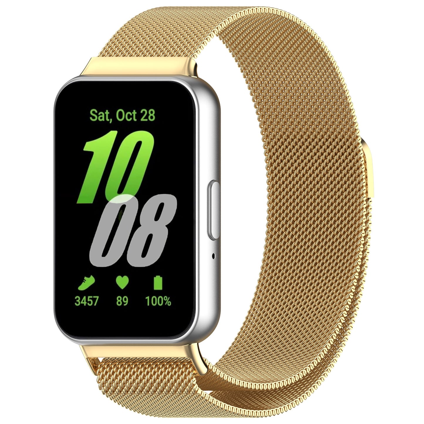For-Samsung-Galaxy-Fit-3-Milanese-Metal-Steel-Mesh-Watch-Band(Gold)