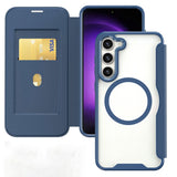 For-Samsung-Galaxy-S24-5G-MagSafe-RFID-Blocking-Adsorption-Flip-Leather-Phone-Case(Blue)