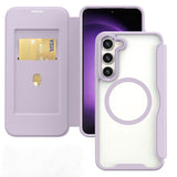 For-Samsung-Galaxy-S24-5G-MagSafe-RFID-Blocking-Adsorption-Flip-Leather-Phone-Case(Purple)