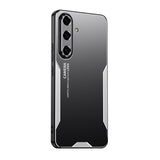 For-Samsung-Galaxy-S24-5G-Blade-Series-TPU-Hybrid-Metal-Phone-Case(Silver)