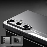 For-Samsung-Galaxy-S24-5G-Blade-Series-TPU-Hybrid-Metal-Phone-Case(Silver)
