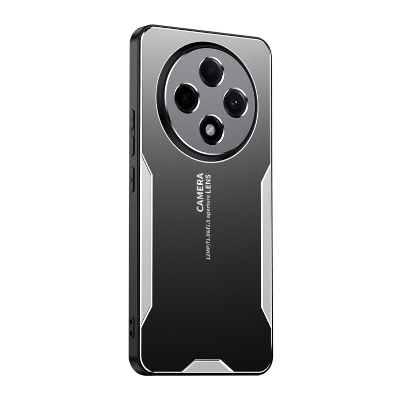 For-Xiaomi-Redmi-14C-Blade-Series-TPU-Hybrid-Metal-Phone-Case(Silver)