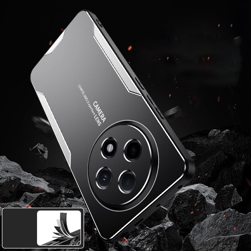 For-Xiaomi-Redmi-14C-Blade-Series-TPU-Hybrid-Metal-Phone-Case(Silver)