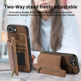For-iPhone-17e-/-16e-Retro-Leather-Zipper-Wallet-Back-Phone-Case(Brown)