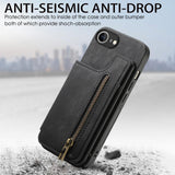 For-iPhone-17e-/-16e-Retro-Leather-Zipper-Wallet-Back-Phone-Case(Black)