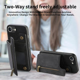 For-iPhone-17e-/-16e-Retro-Leather-Zipper-Wallet-Back-Phone-Case(Black)