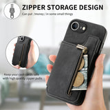 For-iPhone-17e-/-16e-Retro-Leather-Zipper-Wallet-Back-Phone-Case(Black)