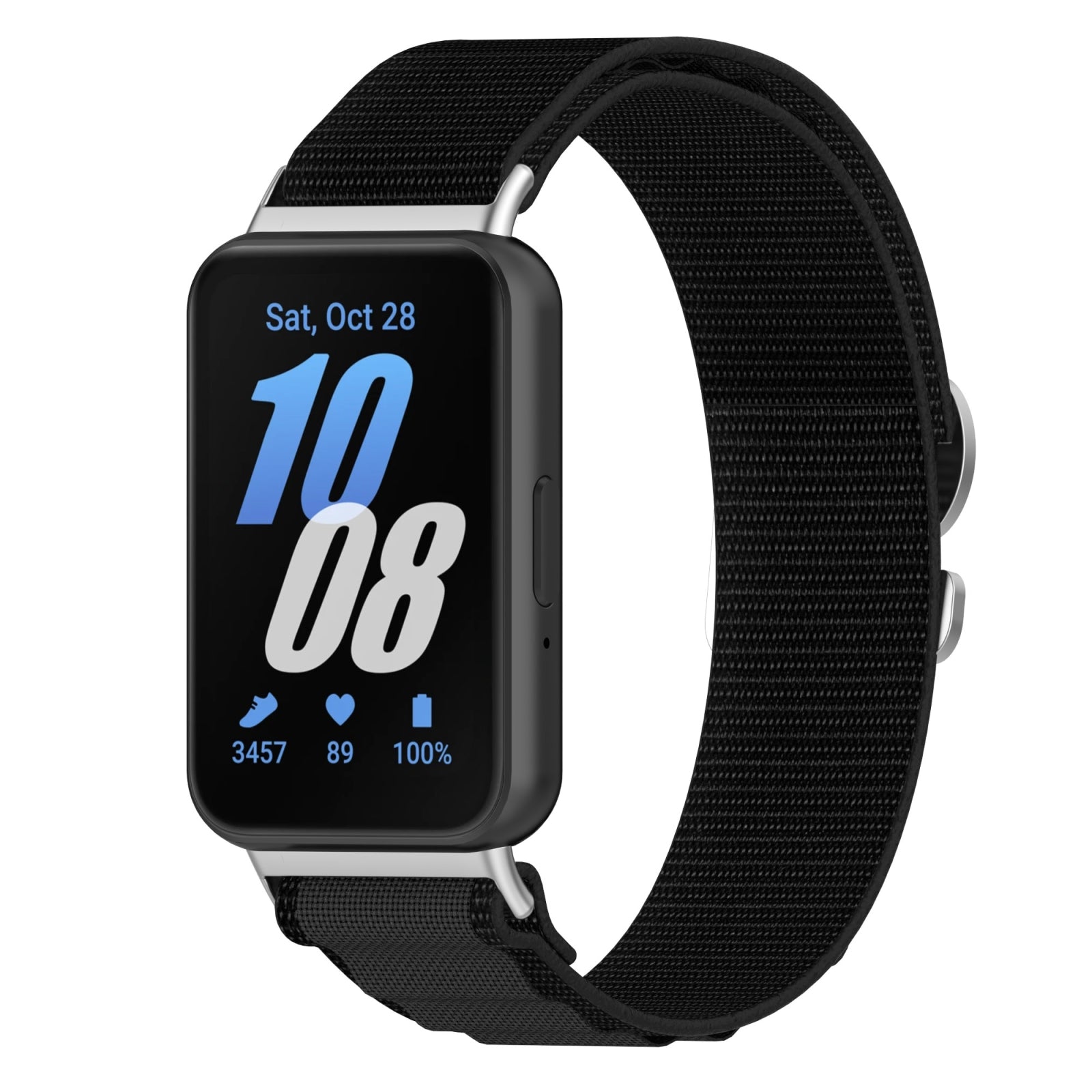 For-Samsung-Galaxy-Fit-3-Nylon-Canvas-Watch-Band(Black)