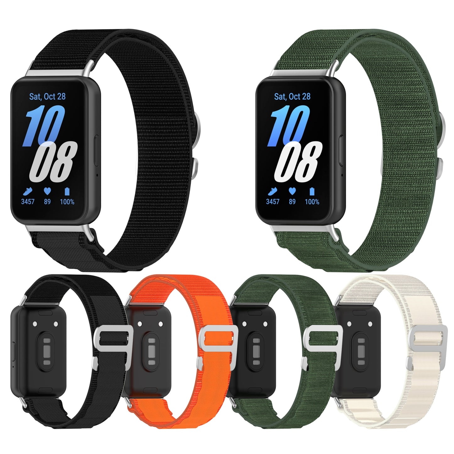 For-Samsung-Galaxy-Fit-3-Nylon-Canvas-Watch-Band(Black)