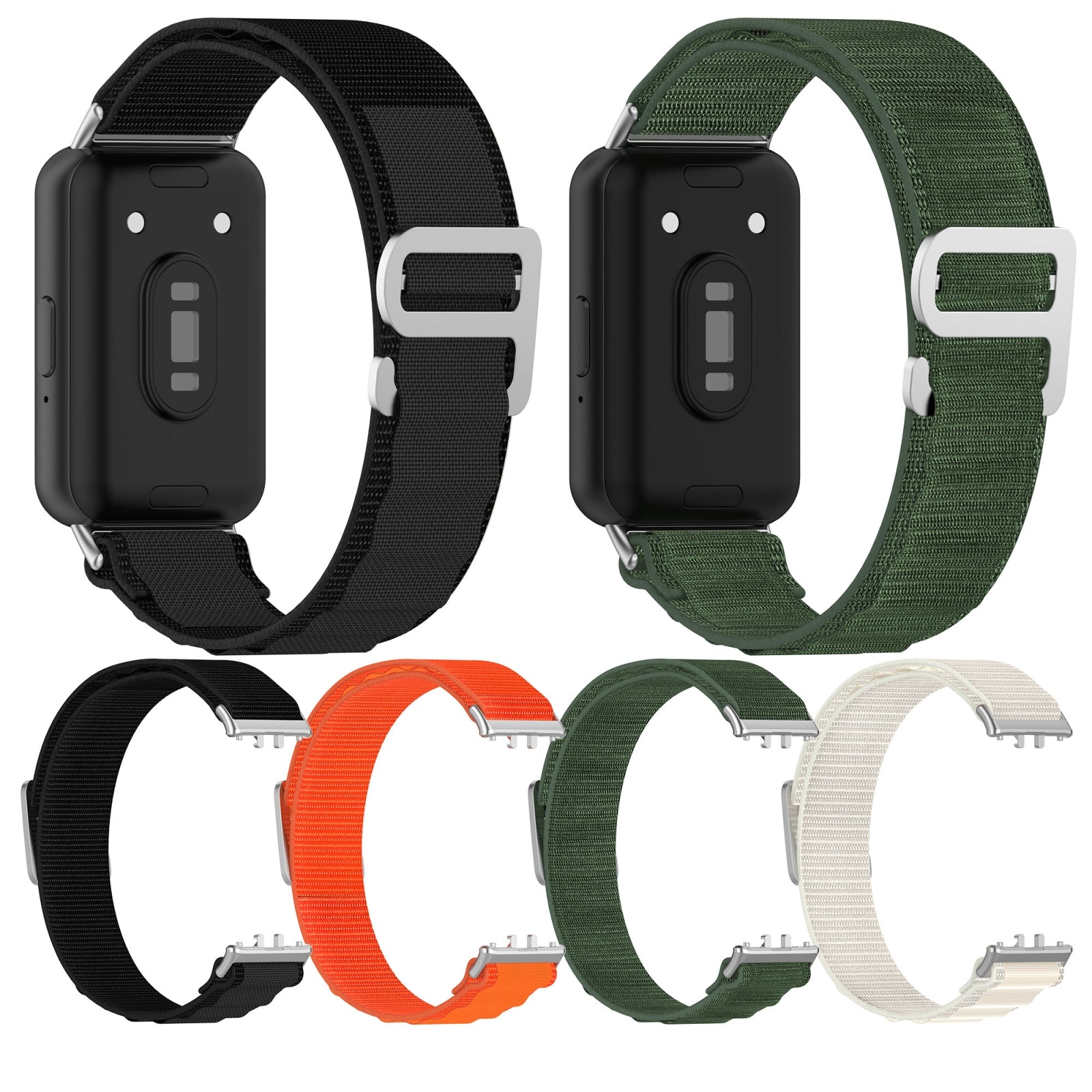 For-Samsung-Galaxy-Fit-3-Nylon-Canvas-Watch-Band(Black)