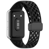 For-Samsung-Galaxy-Fit-3-Hole-Style-Magnetic-Folding-Buckle-Silicone-Watch-Band(Black)