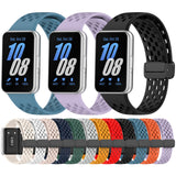 For-Samsung-Galaxy-Fit-3-Hole-Style-Magnetic-Folding-Buckle-Silicone-Watch-Band(Black)