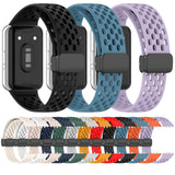 For-Samsung-Galaxy-Fit-3-Hole-Style-Magnetic-Folding-Buckle-Silicone-Watch-Band(Black)