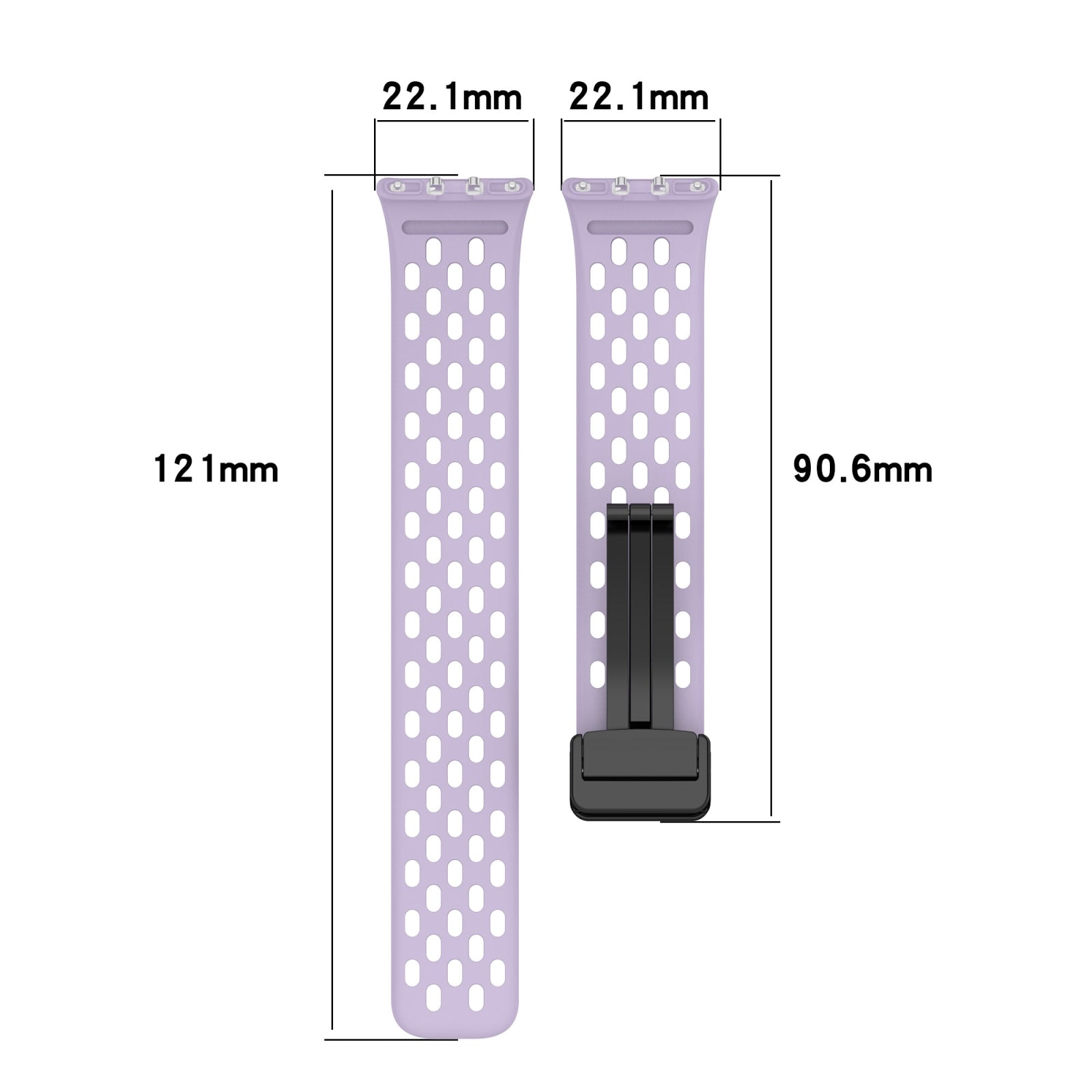 For-Samsung-Galaxy-Fit-3-Hole-Style-Magnetic-Folding-Buckle-Silicone-Watch-Band(Black)