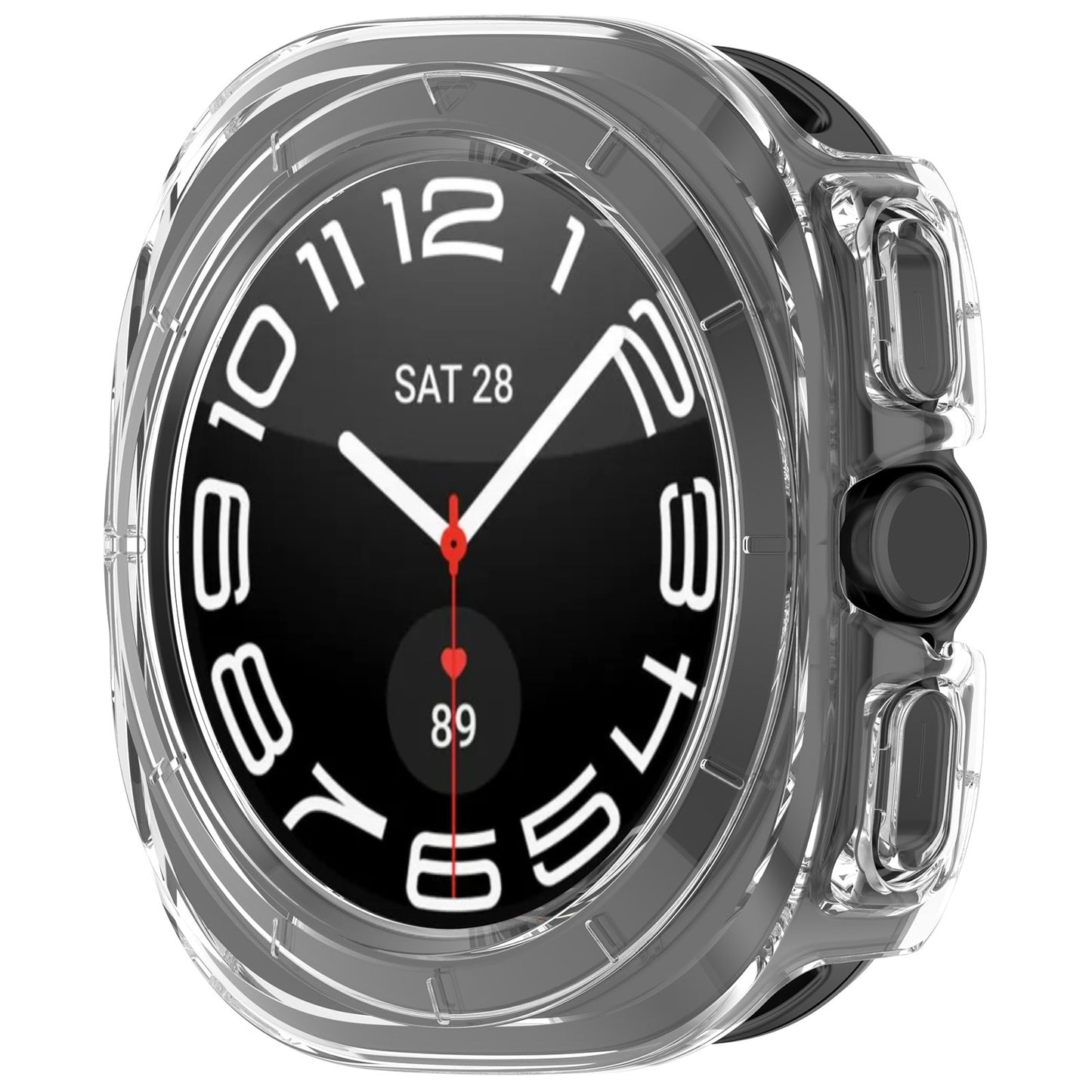 For-Samsung-Galaxy-Watch-Ultra-47mm-/-Ultra-2025-Half-Coverage-Hollowed-PC-Watch-Protective-Cover(Transparent-White)