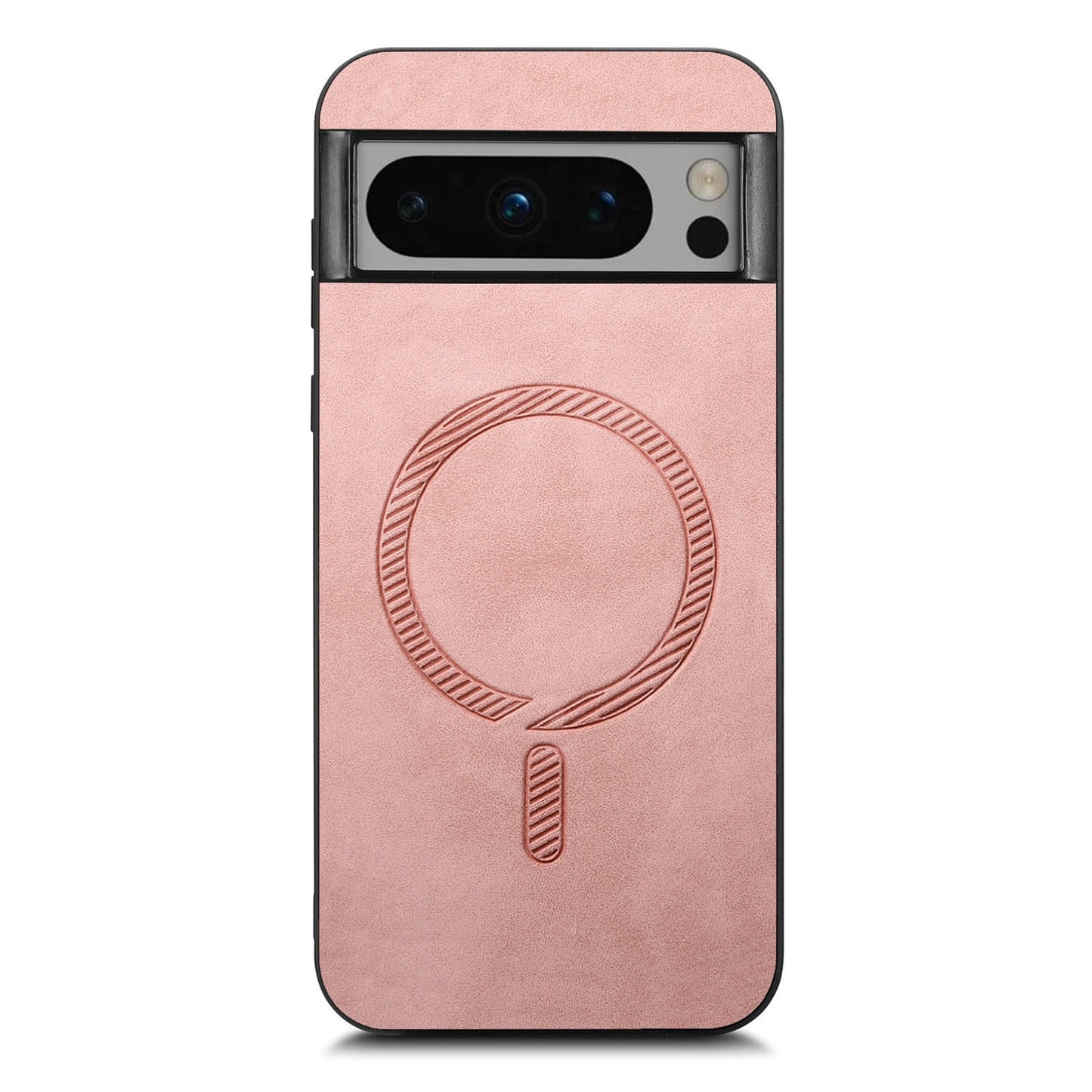 For-Google-Pixel-8-Pro-Retro-Magsafe-Magnetic-PU-Back-Cover-Phone-Case(Pink)