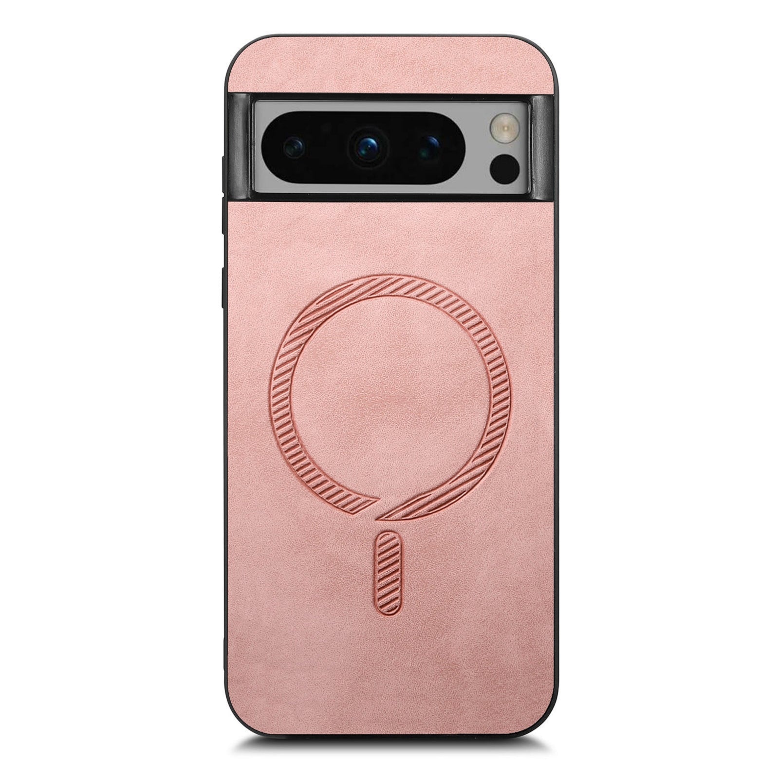 For-Google-Pixel-8-Pro-Retro-Magsafe-Magnetic-PU-Back-Cover-Phone-Case(Pink)