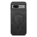 For-Google-Pixel-7-Retro-Magsafe-Magnetic-PU-Back-Cover-Phone-Case(Black)
