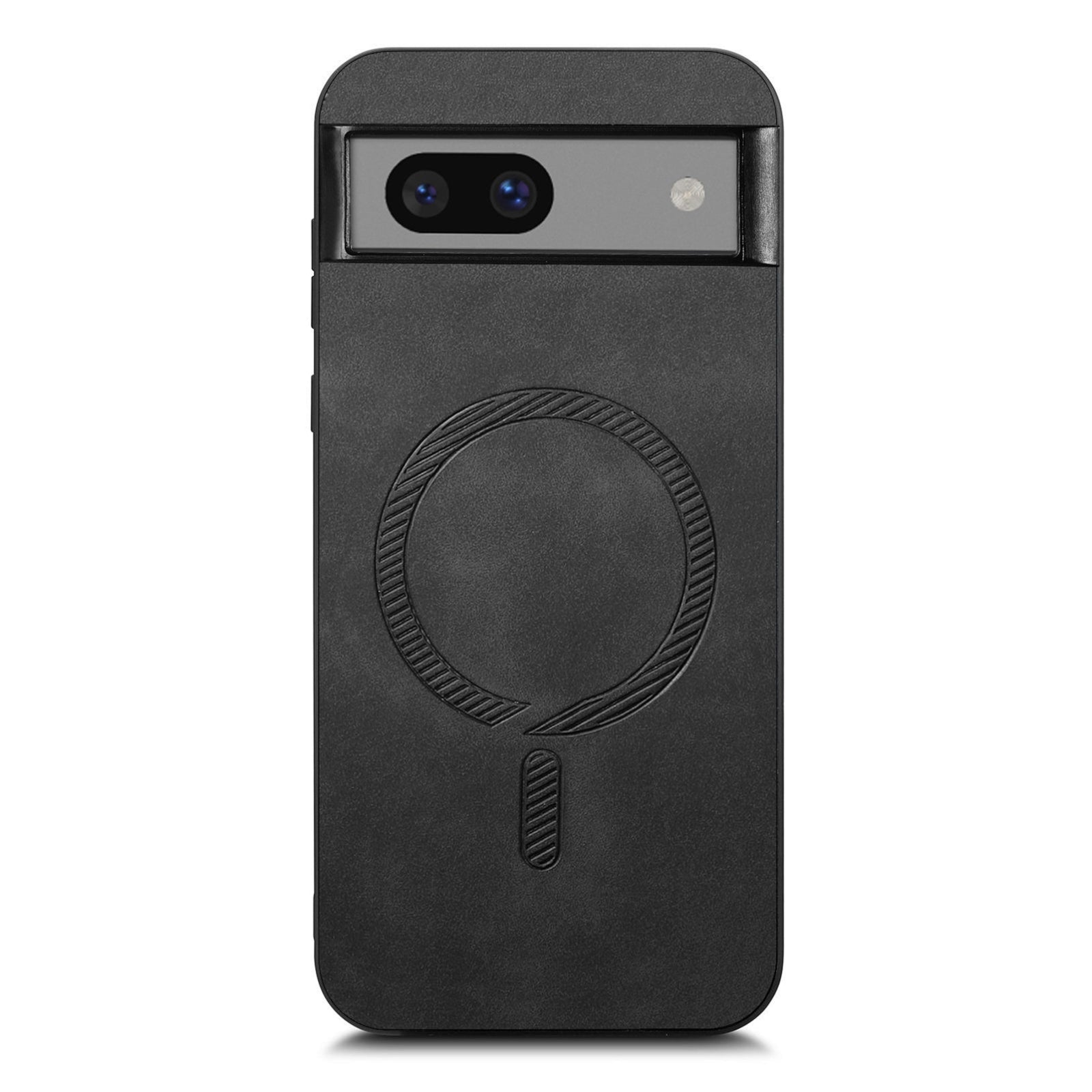 For-Google-Pixel-7-Retro-Magsafe-Magnetic-PU-Back-Cover-Phone-Case(Black)