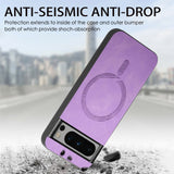 For-Google-Pixel-8-Pro-Retro-Magsafe-Magnetic-PU-Back-Cover-Phone-Case(Pink)