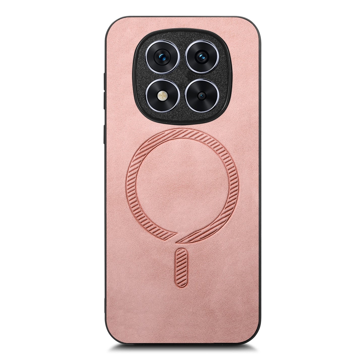 For-Xiaomi-Redmi-Note-14-5G-Solid-Color-Retro-Magsafe-PU-Back-Cover-Phone-Case(Pink)