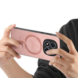 For-Xiaomi-Redmi-Note-14-5G-Solid-Color-Retro-Magsafe-PU-Back-Cover-Phone-Case(Pink)