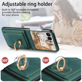 For-Motorola-Razr-50-Ultra-Retro-Skin-feel-Ring-Card-Bag-Phone-Case(Green)
