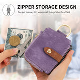 For-Motorola-Razr-50-Ultra-Retro-Ring-Vertical-Zipper-Wallet-Phone-Case(Purple)