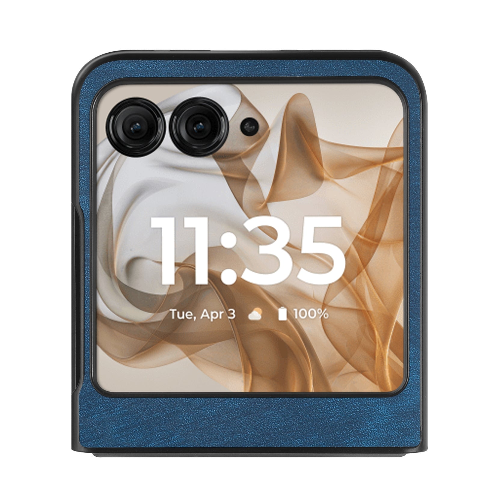 For-Motorola-Razr-50-Ultra-Vintage-Leather-PC-Back-Cover-Phone-Case(Blue)